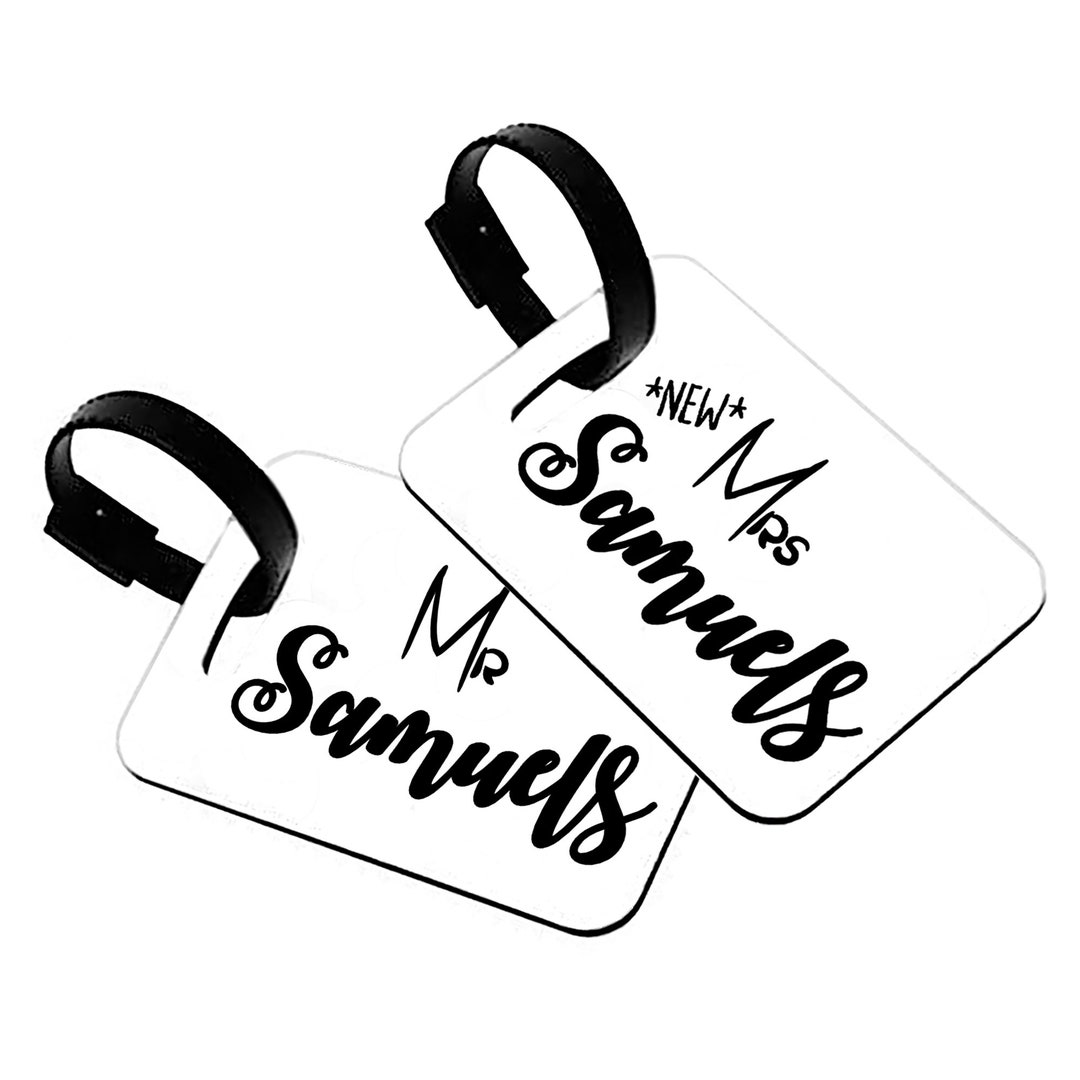 Pair of Personalised MR and NEW MRS Luggage Tags Etsy