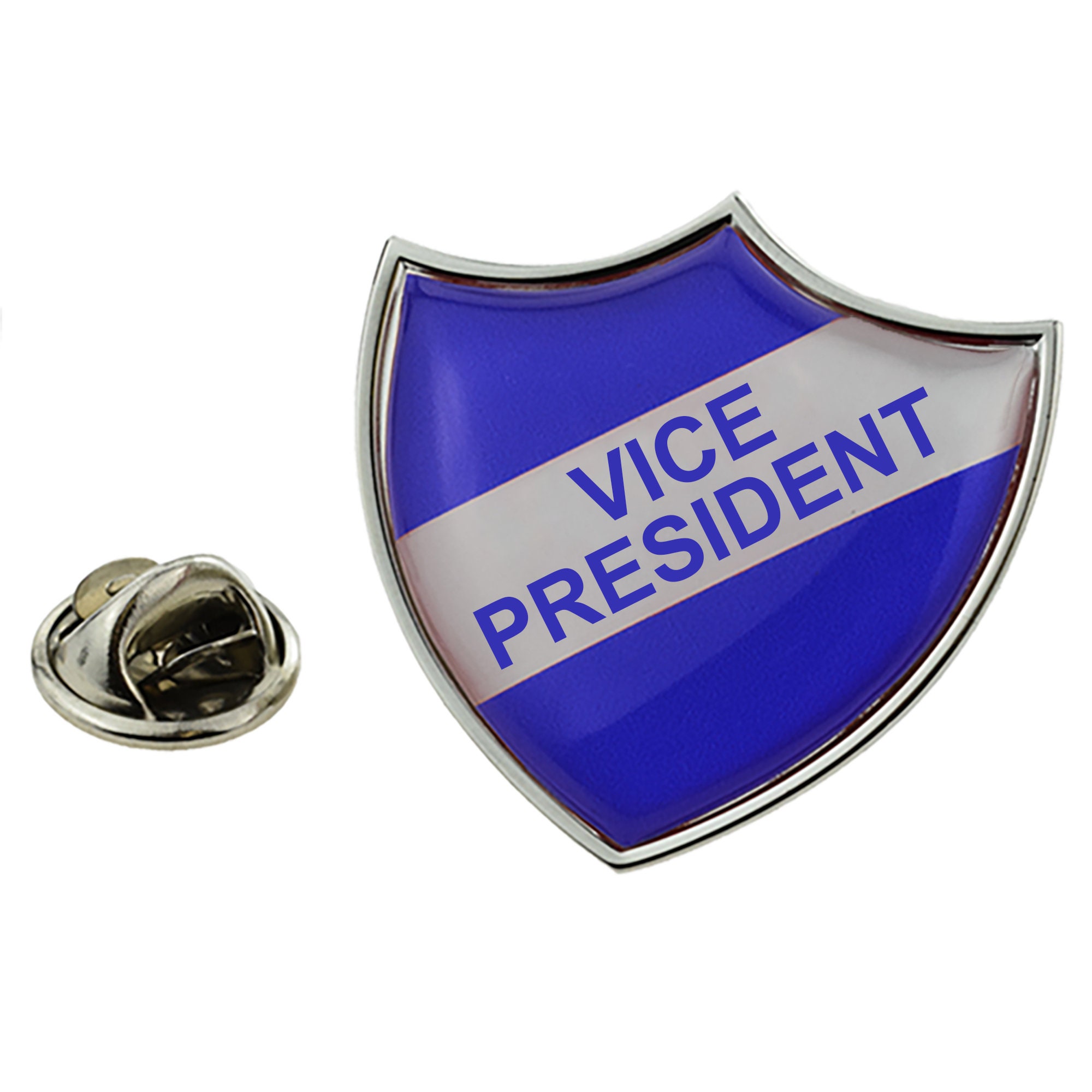 VICE PRESIDENT Retro School Shield Silver Lapel Pin Badge - Etsy