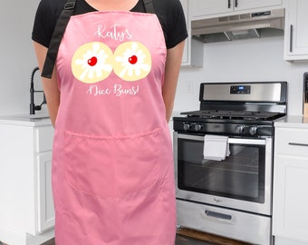 Personalised Nice Buns Kitchen Apron with First Name