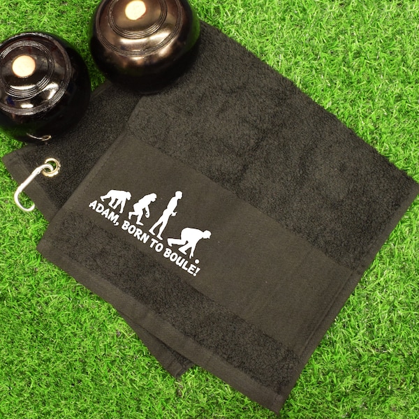 Personalisiert mit Namen Born to Boule Golf Handtuch Tolles Geschenk für Boule Spieler!