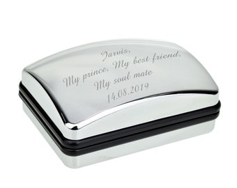 Chrome Effect De luxe Personalised Cufflink Box