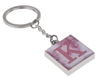 Silver Plated Keyring with Personalised Initial Design