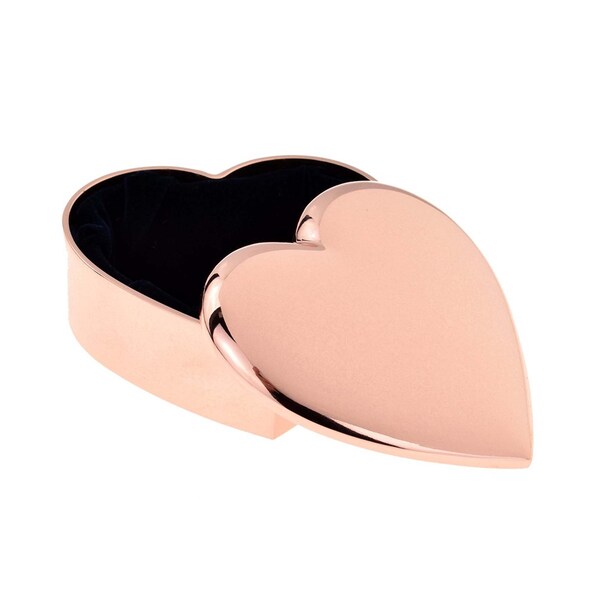 Rose Gold Plated Heart Shaped Trinket Box with Engraved Message on the Front