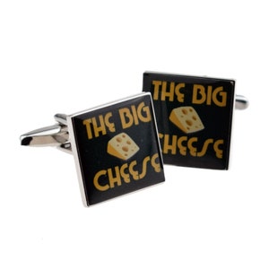 Fun The Big Cheese Design Cufflinks X2BOCS338, in personalised cufflink box