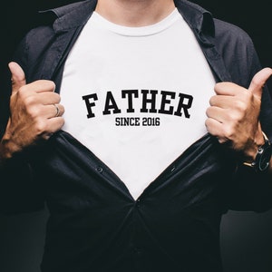 Father since Personalised with Year Men&#39;s T-Shirt, Great Fathers day gift!