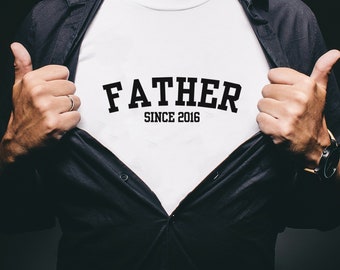 Father since Personalised with Year Men's T-Shirt, Great Fathers day gift!