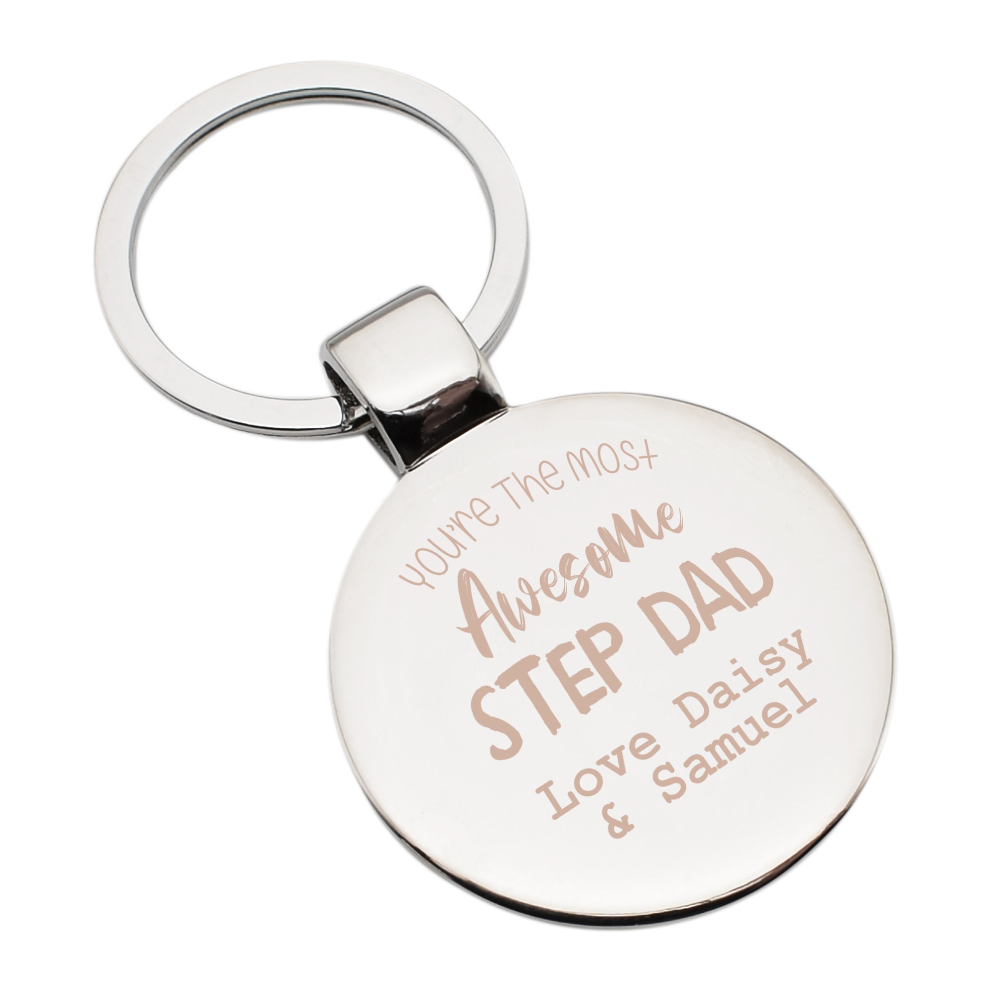 SDOFY Portachiavi con scritta Step Dad, regalo per compleanno e Natale, per patrigno, figlio e figlio