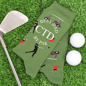 Calcetines de golf personalizados con el mejor papá de Par para hombre