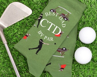 Personalised Best Dad by Par Mens Golf design Socks