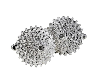 Bicycle Gears Mountain, Racing Bike Cufflinks in a Personalised Cufflink Box