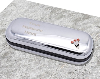 Darts Design Personalised Engraved Chromed Glasses Case Box