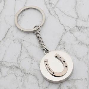 Beautiful Lucky Horseshoe Design with special Personalised Engraved message Keyring