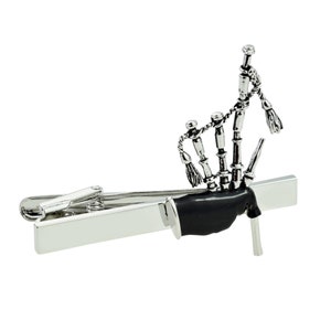 Bagpipes Scottish Tie Clip in personalised box