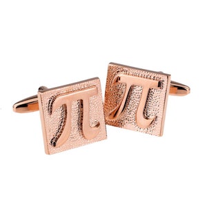 Gemelli in stile timbro pi pi in oro rosa in scatola cufflink personalizzata