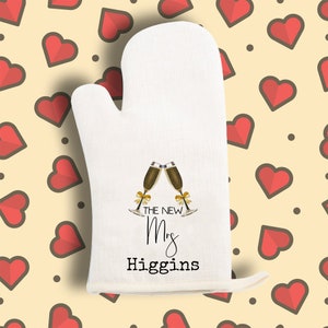 Guanto da forno personalizzato con il nome per la nuova sposa. Un regalo fantastico per la cuoca!
