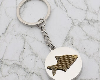 Bronze Bream Fish  Design with special Personalised Engraved message Keyring