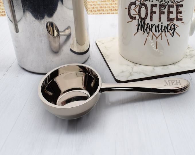 Personalised with Initials Stainless Steel Coffee Scoop