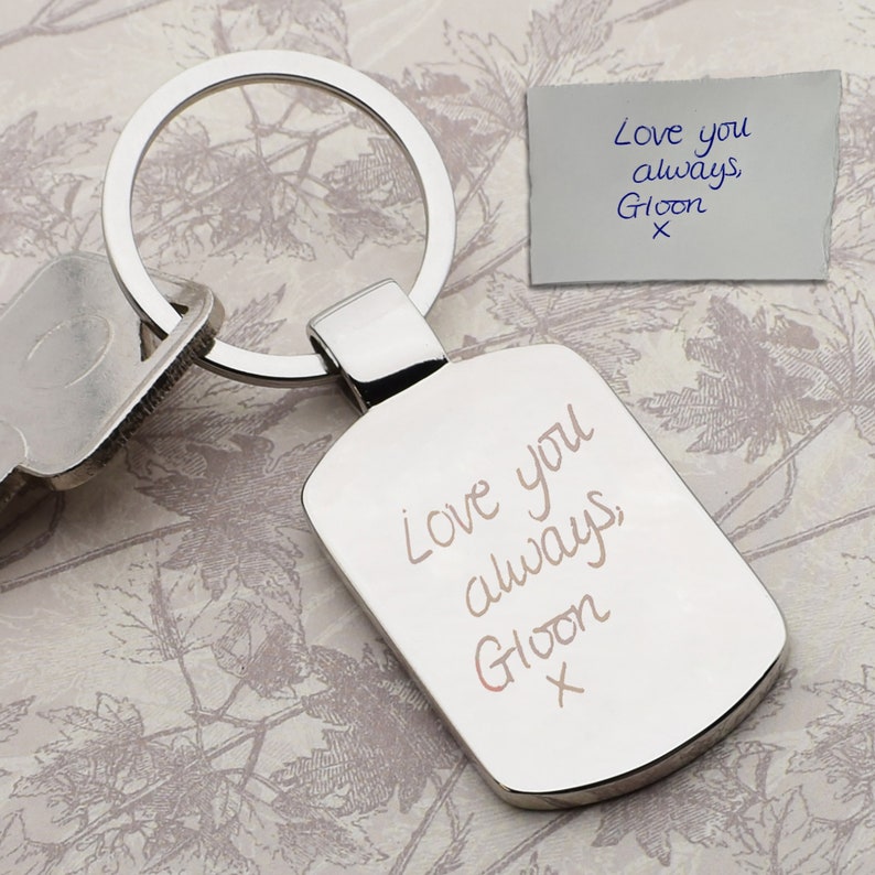 Key Ring Sentiment Personalised Own Handwritten Message Engraved Key Ring - Etsy UK