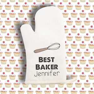 Personalised with Name Best Baker Oven Glove Mitt Great gift for the Cook!
