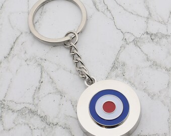 Beautiful Roundel Design with special Personalised Engraved message Keyring