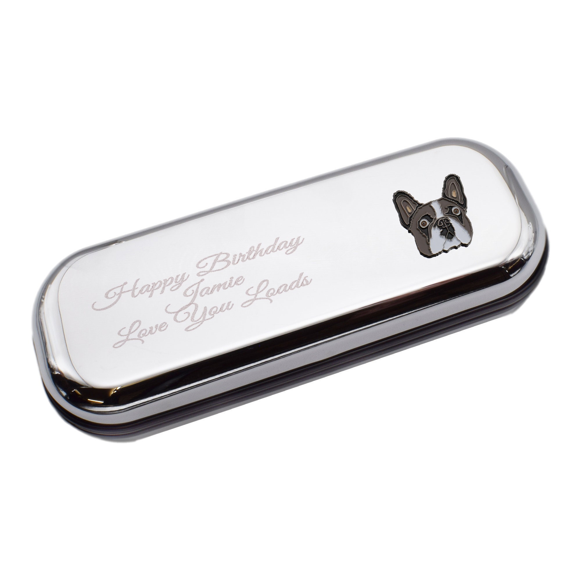 フレンチブルドッグの頭のデザイン パーソナライズされた刻印入り