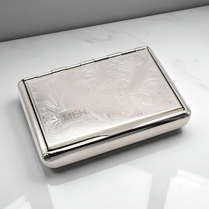 solid silver tobacco tin Silver Tobacco Tin - Etsy