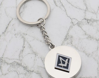 Masonic Freemason Motif Design with special Personalised Engraved message Keyring