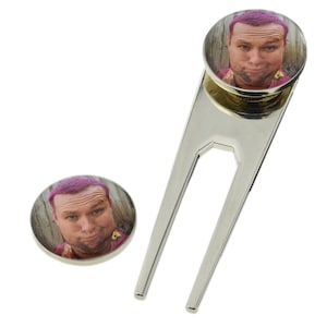 Personalised Photo Golf Pitch Mark Repairer and Ball Markers Set in Box XNX006
