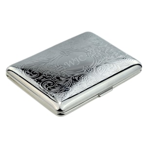 Personalised Engraved Iron Double Sided Cigarette Case Boxed Single with up to 3 initials