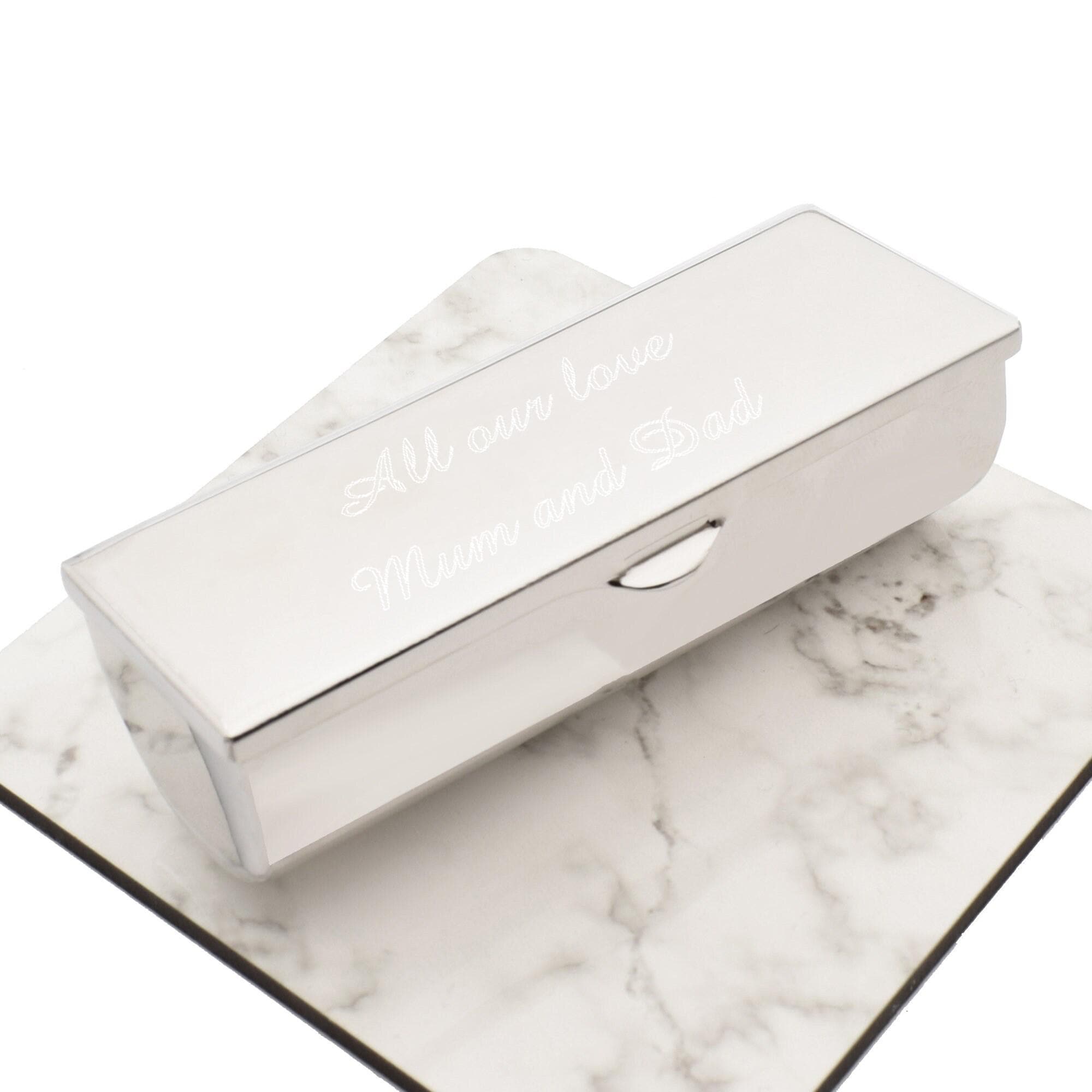 Beautifully Engraved With Short Personalised Message | Silver Lipstick Case