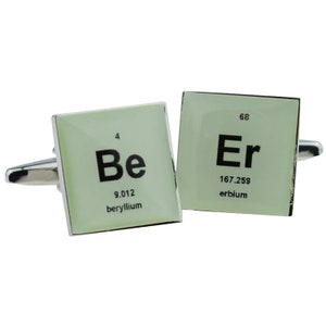 Retro Periodic Table Beer Design Cufflinks in personalised cufflink box