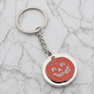 Halloween Pumpkin Design with special Personalised Engraved message Keyring