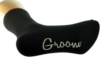 Sole Print Black Wedding Socks