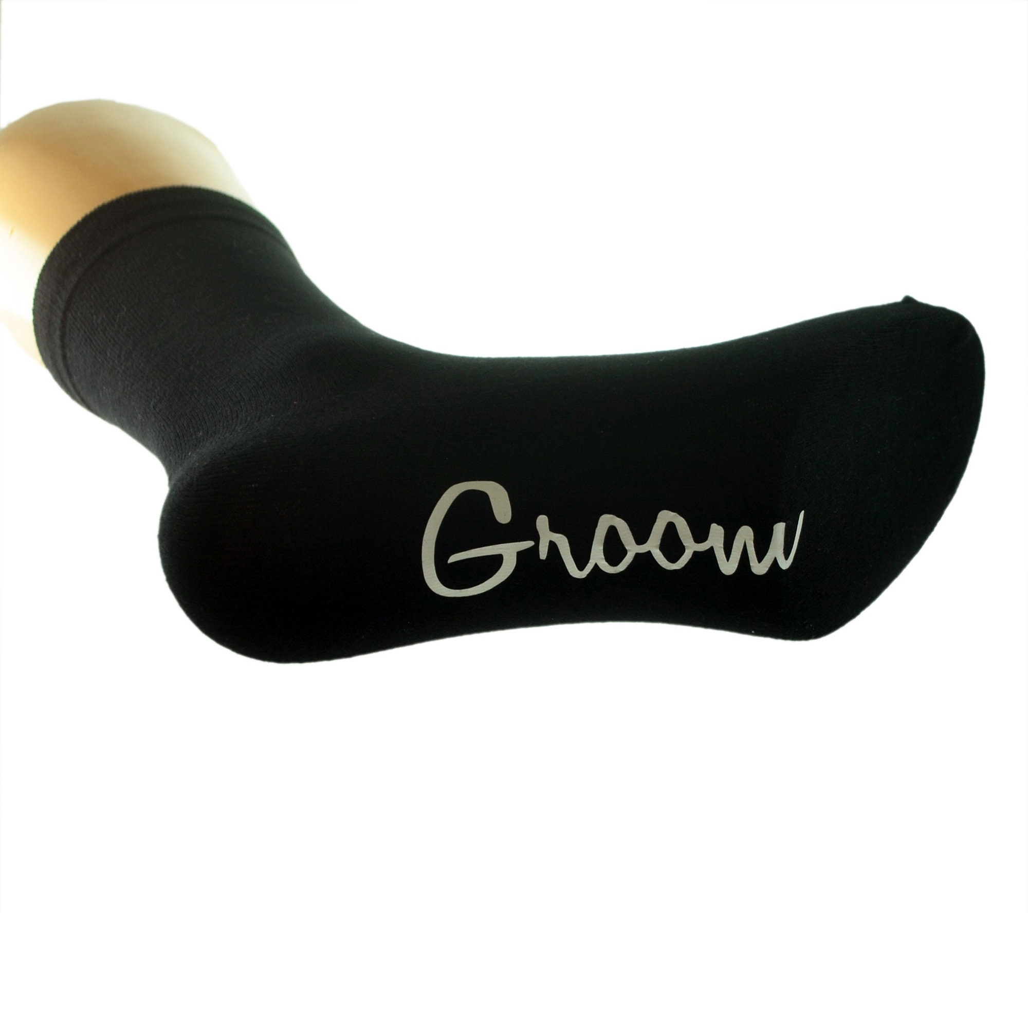 Image of Sole Print Black Wedding Socks