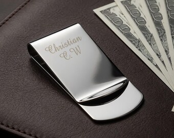 Pince à billets gravée personnalisée dans une boîte cadeau
