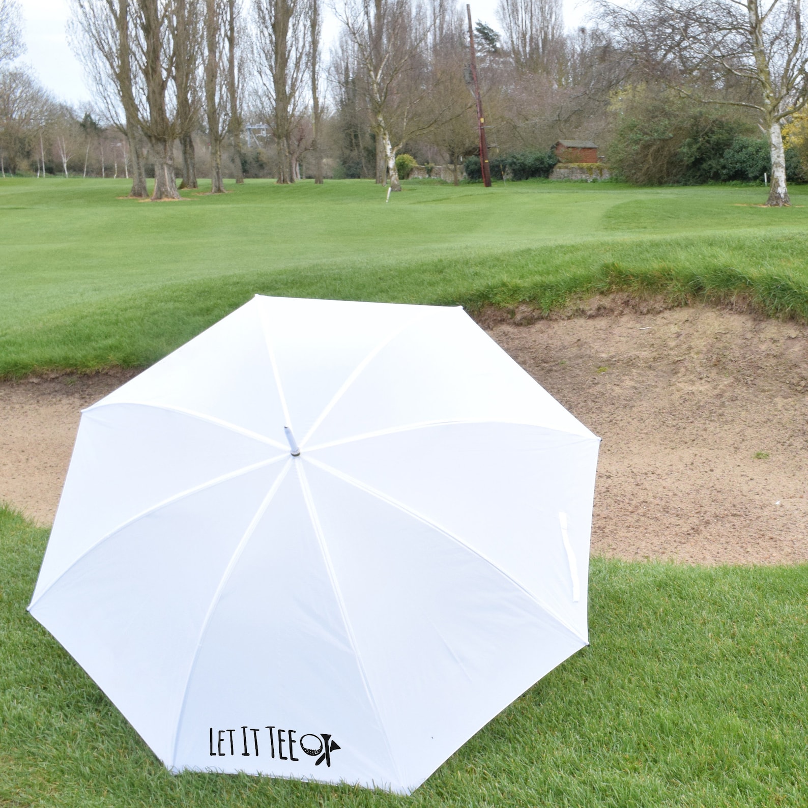 Let It Tee White Golf Umbrella Parasol Etsy