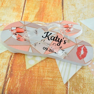 Personalised Pink Champagne Design Flip Flops