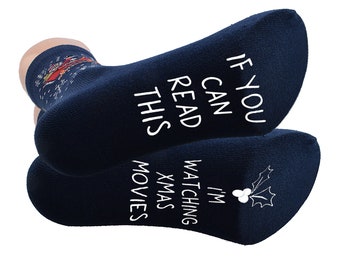 Fun If You Can Read This I'm Watching Xmas Movies Unisex Adult Christmas Socks