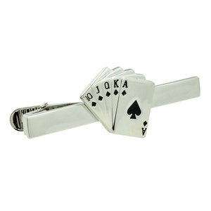 Royal Flush Cards Design Tie Clip en caja personalizada