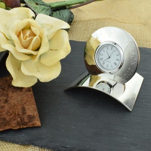 Beautifully Engraved with Initials or Short message Clock with stand Lovely special gift