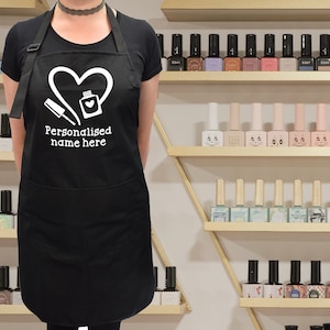 Delantal protector con nombre personalizado, diseño de manicura para técnico de uñas, delantal protector Unisex XAPN056