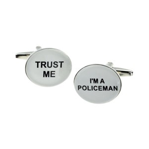 Trust me I&#39;m a Policeman Cufflinks in personalised cufflink box