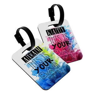 Water colour Personalised "This Is Your Bag"  Luggage Tags