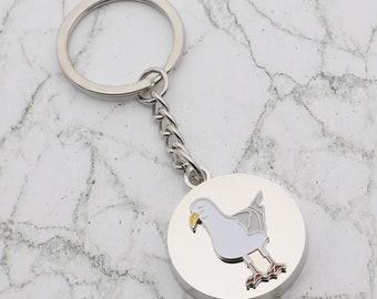 Beautiful Seagull Design with special Personalised Engraved message Keyring