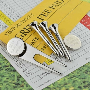 Best by par Polished Golf Pitch Mark Repairer and Ball Marker Silver Golfers Boxed Gift Set XGO601