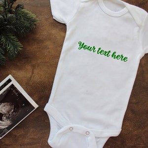 Personalised with your very own text Baby Grow..... Available in different vinyl colours!