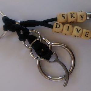 Skydive Keychain with words