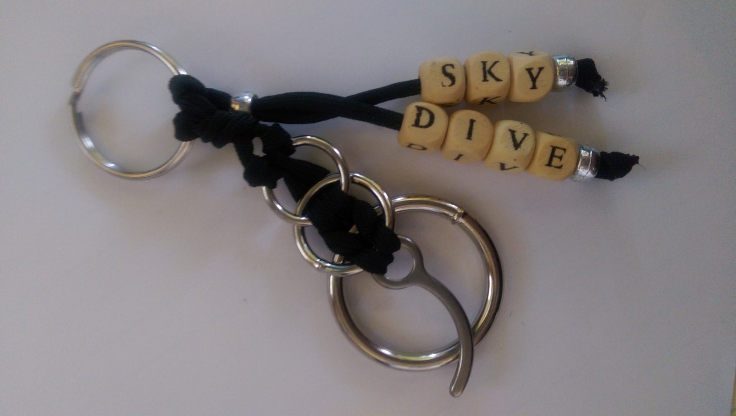 Skydive Keychain with words