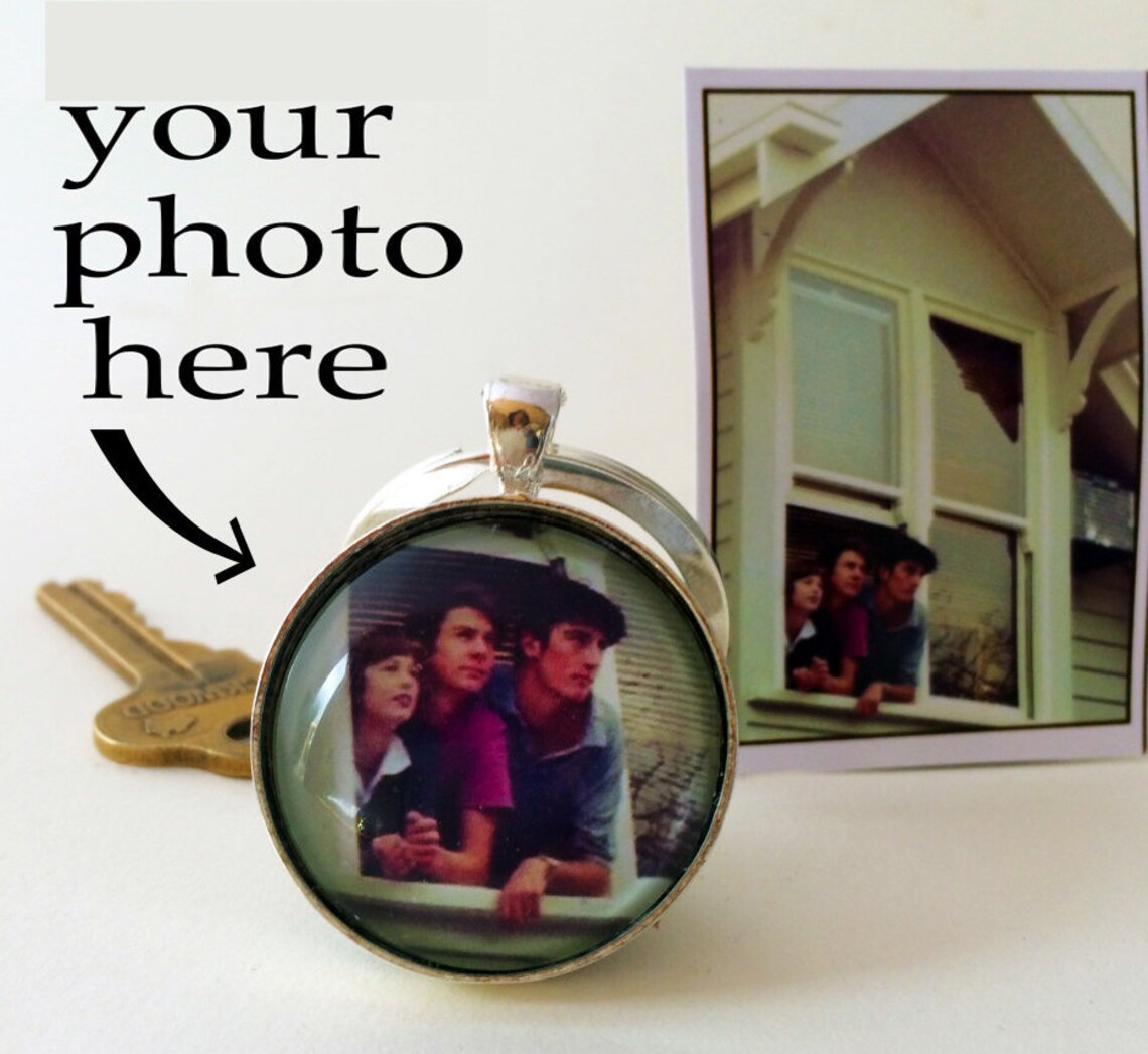 Custom Photo Keyring Round Personalized Photo Key Chain Your Etsy
