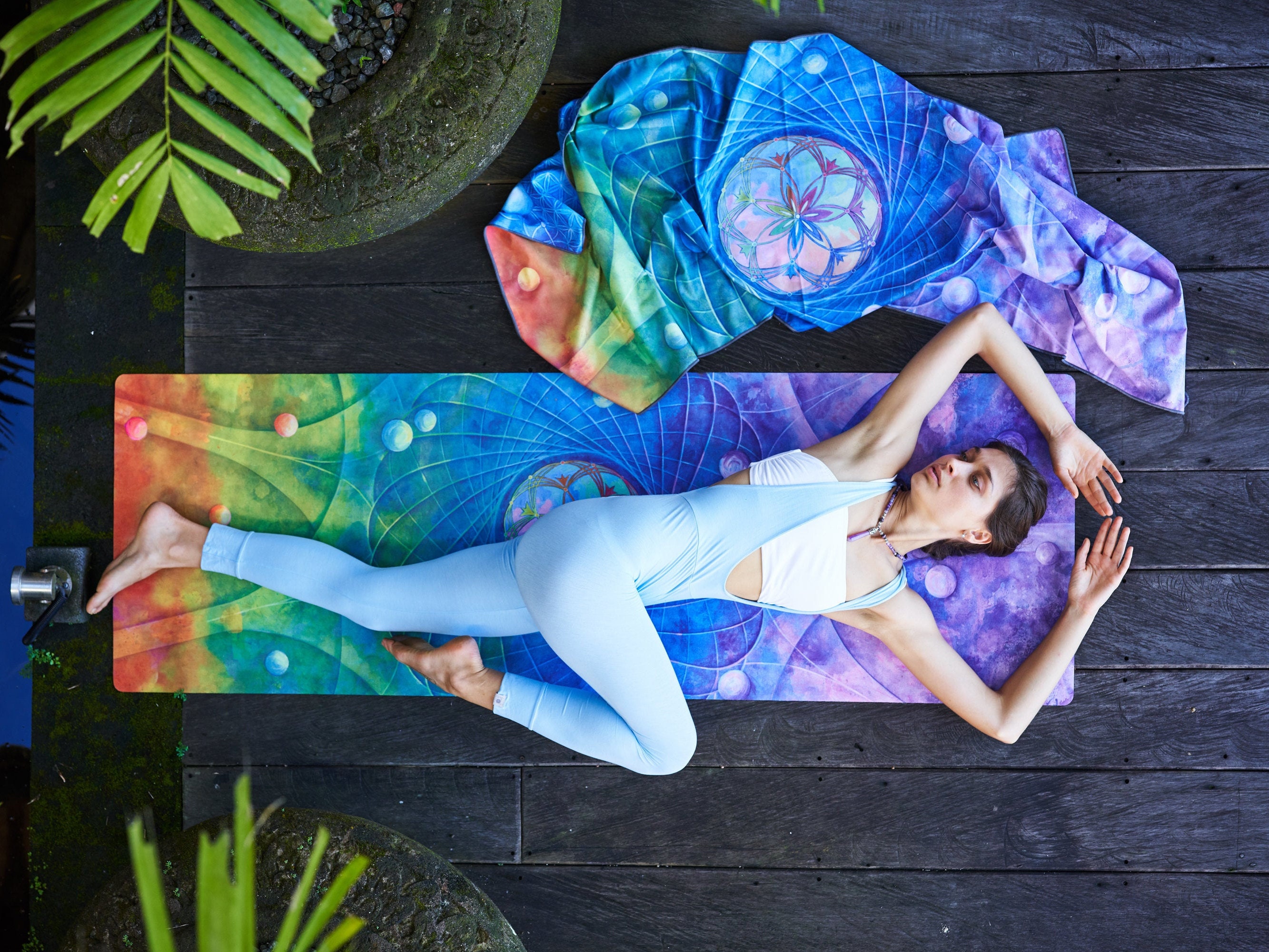 Rainbow spirit Round yoga mat Meditation Eco friendly yoga Etsy
